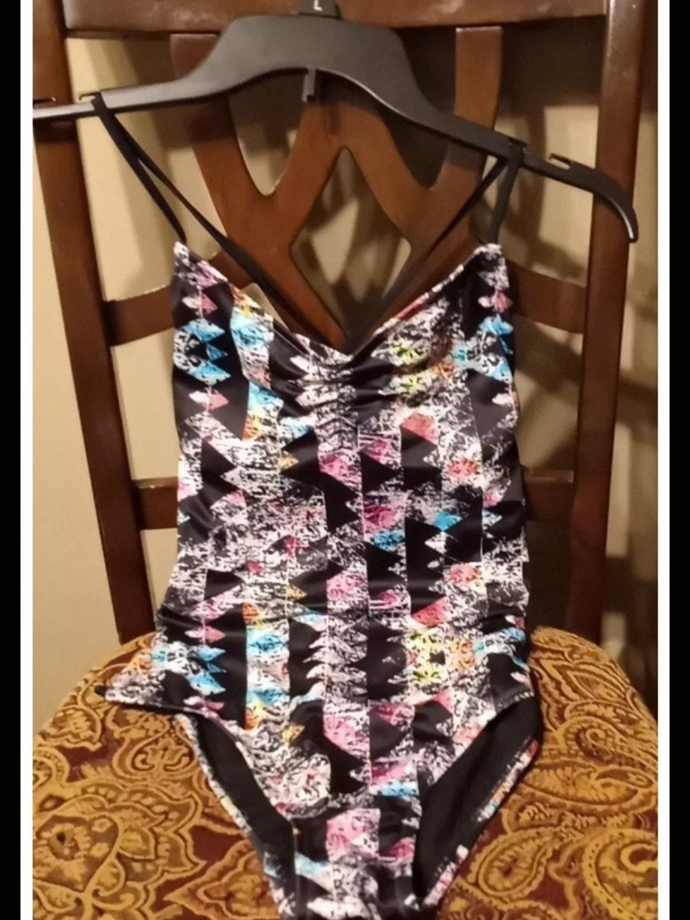 Hula Honey Black Multicolor Printed One-Piece